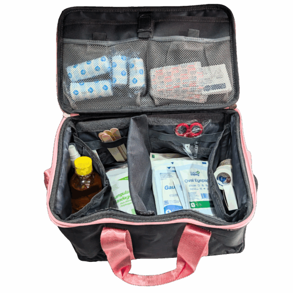 Botiquín CSS en bolsa multiusos, loneta gris-rosa (MULTY'S EB06.012) - Imagen 3